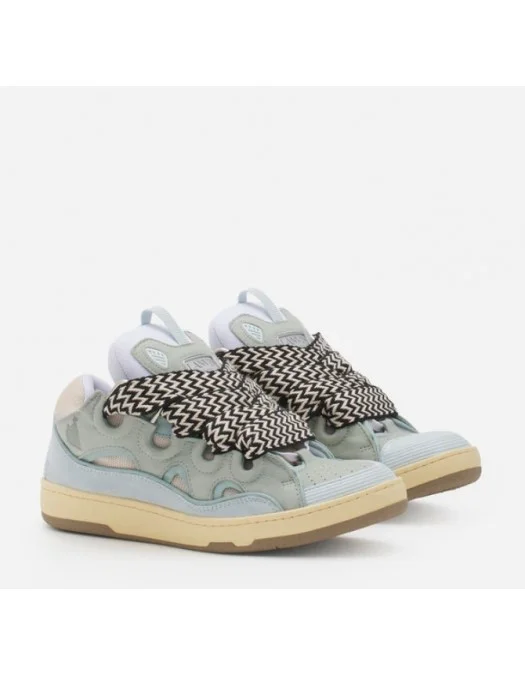 Sneakers Lanvin, Curb Suede, White Blue - SKDK02DRA221 - Capodopera12