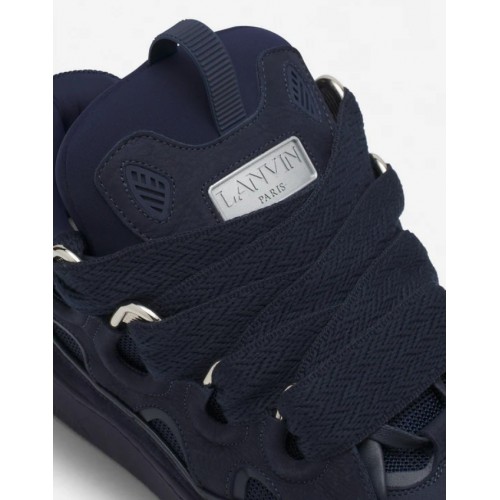 Sneakers Lanvin, Curb Round Toe Lace-Up, Navy Blue Sneakers Lanvin, Curb Round Toe Lace-Up, Navy Blue