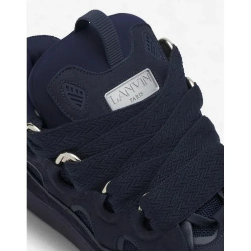 Sneakers Lanvin, Curb Round Toe Lace-Up, Navy Blue
