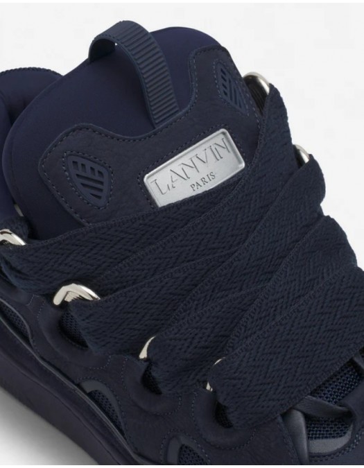 Sneakers Lanvin, Curb Round Toe Lace-Up, Navy Blue - SKDK12DRAG29