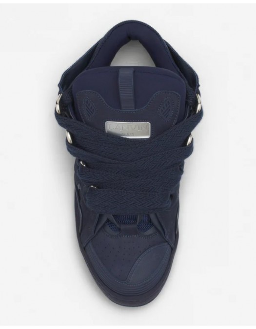Sneakers Lanvin, Curb Round Toe Lace-Up, Navy Blue - SKDK12DRAG29