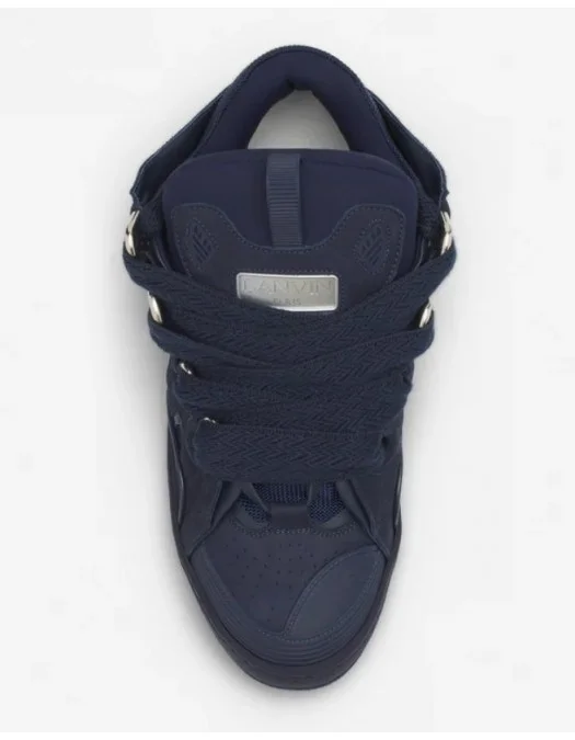 Sneakers Lanvin, Curb Round Toe Lace-Up, Navy Blue - SKDK12DRAG29