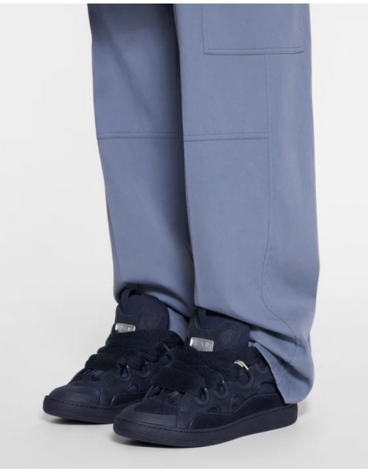 Sneakers Lanvin, Curb Round Toe Lace-Up, Navy Blue - SKDK12DRAG29