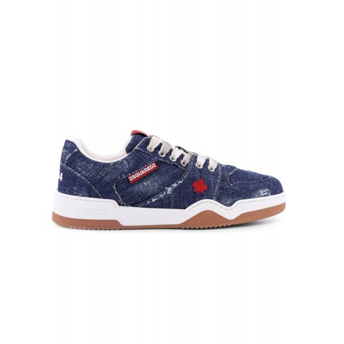 Sneakers DSQUARED2, Spiker, Vintage Denim, Low Top, Dark Blue Sneakers DSQUARED2, Spiker, Vintage Denim, Low Top, Dark Blue