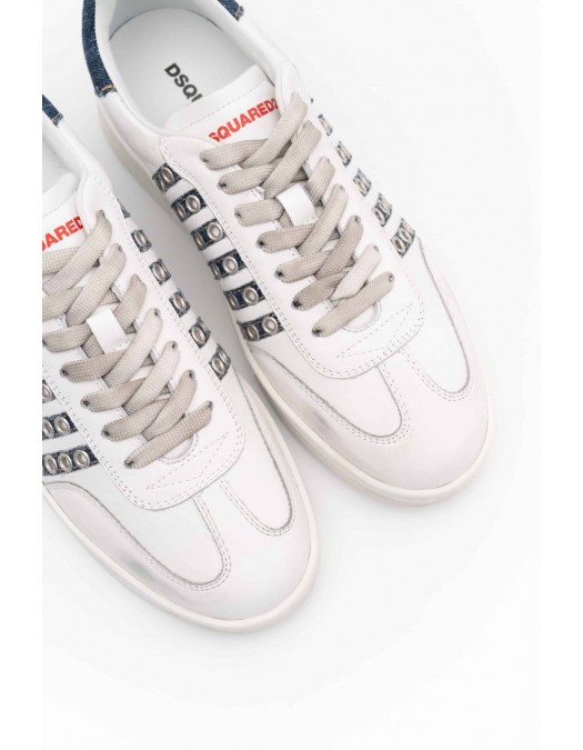 Sneakers DSQUARED2, Boxer Design, Denim Details, White - SNM042411508297M872