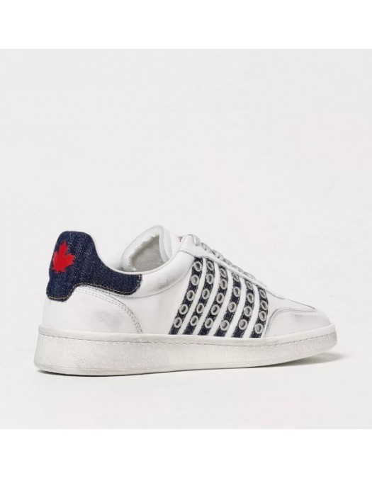 Sneakers DSQUARED2, Boxer Design, Denim Details, White - SNM042411508297M872
