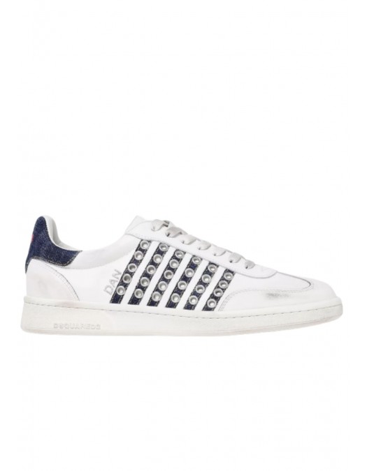 Sneakers DSQUARED2, Boxer Design, Denim Details, White - SNM042411508297M872