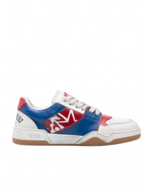 Sneakers DSQUARED2, Spiker Design, Blue Details, White - SNM042801508287M1424 Sneakers DSQUARED2, Spiker Design, Blue Details, White - SNM042801508287M1424