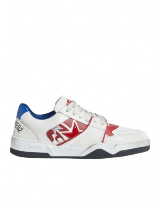 Sneakers DSQUARED2, Panelled Design, Red Details, White - SNM042801508287M2044