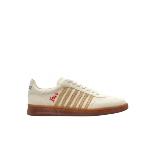 Sneakers DSQUARED2, Summer Lovers Raffia Boxer, Beige Sneakers DSQUARED2, Summer Lovers Raffia Boxer, Beige