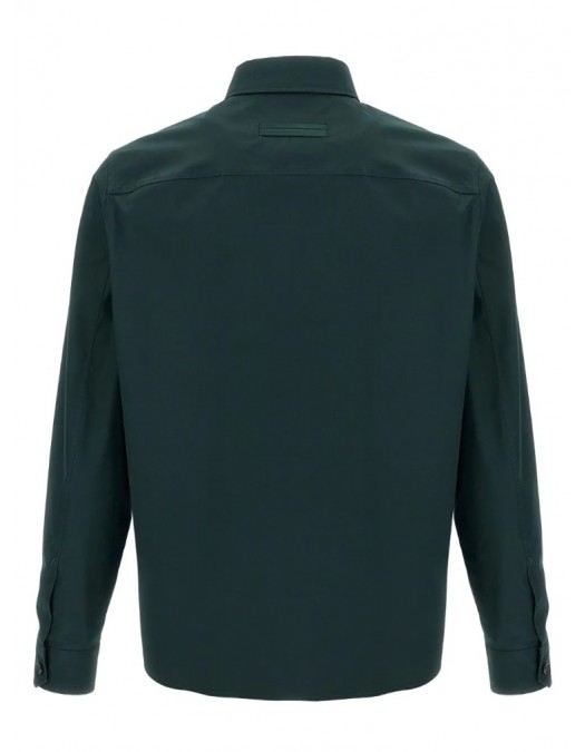 Camasa Zegna,Button-down overshirt, Dark Green - SOT8BUFV16A9T09