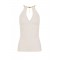 Top ELISABETTA FRANCHI, Knit top with jewel snake, Milky