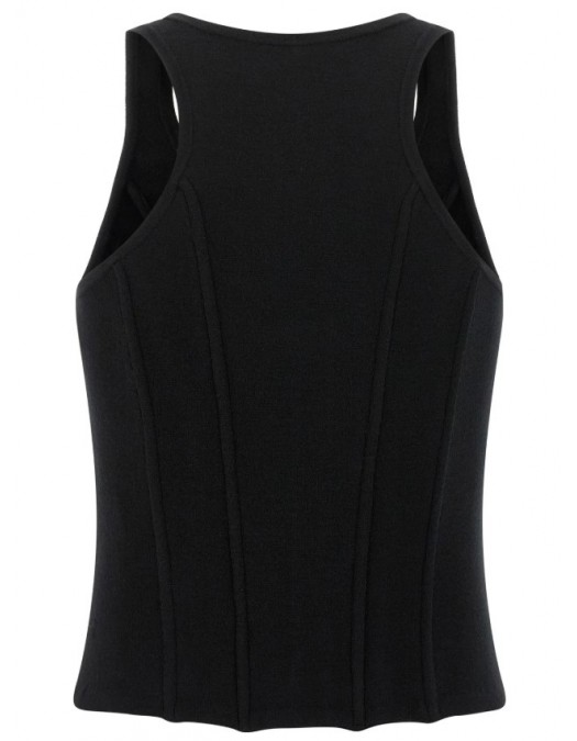 TOP ELISABETTA FRANCHI,Zipped Ribbbed Bustier Top - TK57S58E2110