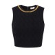 Top ELISABETTA FRANCHI ,Top in knit fabric with diamond pattern and jewel details - TK60B56E2110 Top ELISABETTA FRANCHI ,Top in knit fabric with diamond pattern and jewel details - TK60B56E2110