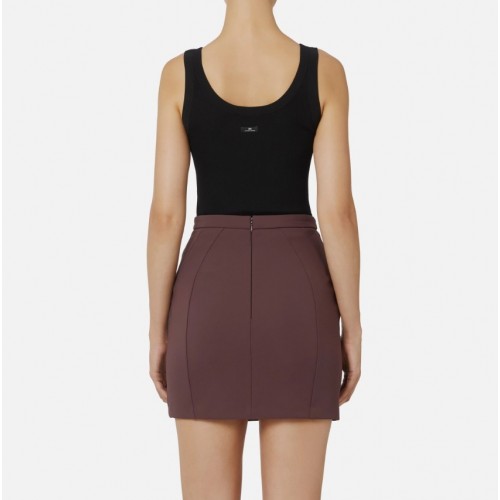 TOP ELISABETTA FRANCHI,Knit top in viscose and silk fabric with jewel detail TOP ELISABETTA FRANCHI,Knit top in viscose and silk fabric with jewel detail