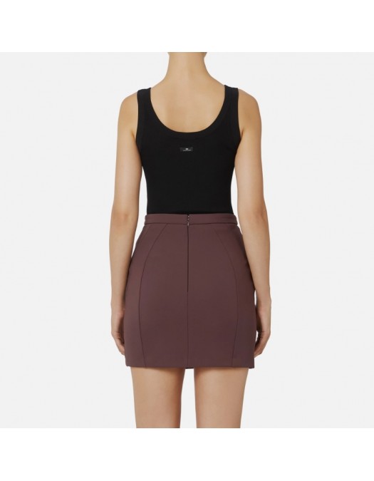 TOP ELISABETTA FRANCHI,Knit top in viscose and silk fabric with jewel detail - TK62B56E2110