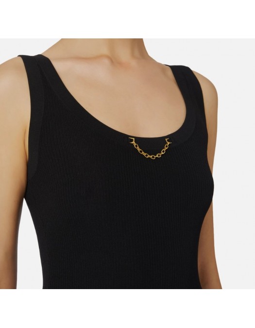 TOP ELISABETTA FRANCHI,Knit top in viscose and silk fabric with jewel detail - TK62B56E2110