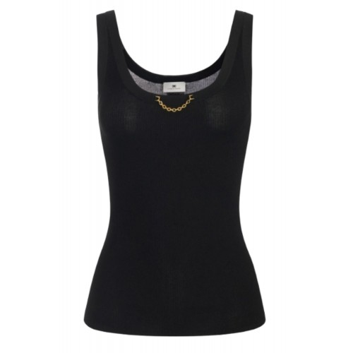 TOP ELISABETTA FRANCHI,Knit top in viscose and silk fabric with jewel detail TOP ELISABETTA FRANCHI,Knit top in viscose and silk fabric with jewel detail
