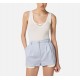 TOP ELISABETTA FRANCHI,Knit top in viscose and silk fabric with jewel detail,White - TK62B56E2360