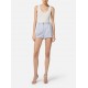 TOP ELISABETTA FRANCHI,Knit top in viscose and silk fabric with jewel detail,White - TK62B56E2360