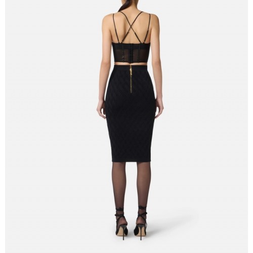 TOP ELISABETTA FRANCHI,neoprene fabric with corset details TOP ELISABETTA FRANCHI,neoprene fabric with corset details