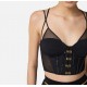 TOP ELISABETTA FRANCHI,neoprene fabric with corset details - TO04057E2110