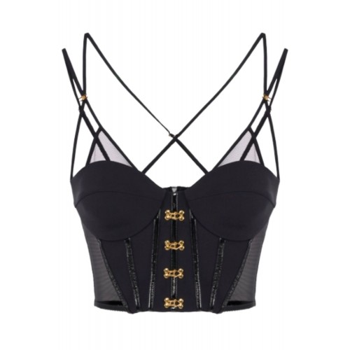 TOP ELISABETTA FRANCHI,neoprene fabric with corset details TOP ELISABETTA FRANCHI,neoprene fabric with corset details