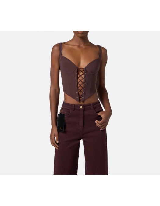 Top ELISABETTA FRANCHI,Bustier-Top aus bi-elastischem Gewebe - TO04357E2EA4 Top ELISABETTA FRANCHI,Bustier-Top aus bi-elastischem Gewebe - TO04357E2EA4