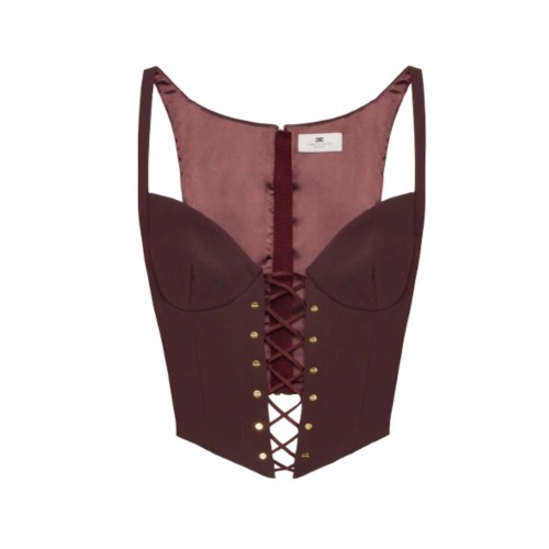 Top ELISABETTA FRANCHI,Bustier-Top aus bi-elastischem Gewebe Top ELISABETTA FRANCHI,Bustier-Top aus bi-elastischem Gewebe