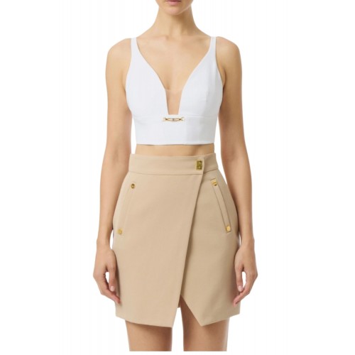 Top ELISABETTA FRANCHI, In crêpe fabric with jewel detail Top ELISABETTA FRANCHI, In crêpe fabric with jewel detail