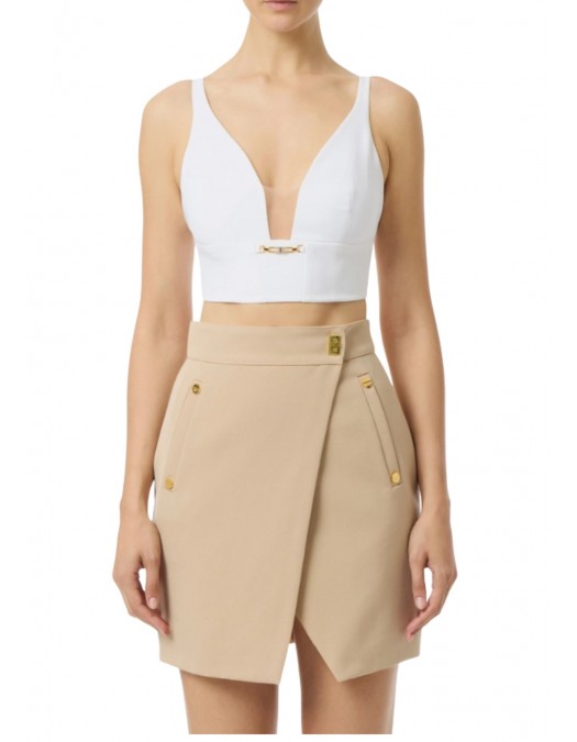 Top ELISABETTA FRANCHI, In crêpe fabric with jewel detail - TO04857E2360 Top ELISABETTA FRANCHI, In crêpe fabric with jewel detail - TO04857E2360