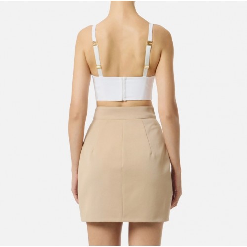 Top ELISABETTA FRANCHI, In crêpe fabric with jewel detail Top ELISABETTA FRANCHI, In crêpe fabric with jewel detail