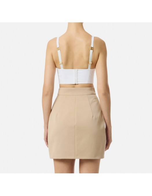 Top ELISABETTA FRANCHI, In crêpe fabric with jewel detail - TO04857E2360 Top ELISABETTA FRANCHI, In crêpe fabric with jewel detail - TO04857E2360