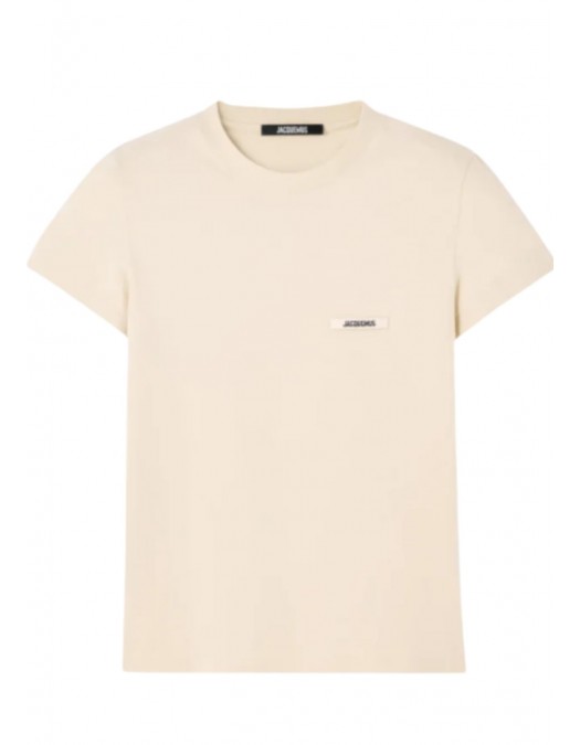 TRICOU JACQUEMUS, The Gros Grain, Short Sleeve, Beige - TSW00550AJ00029131