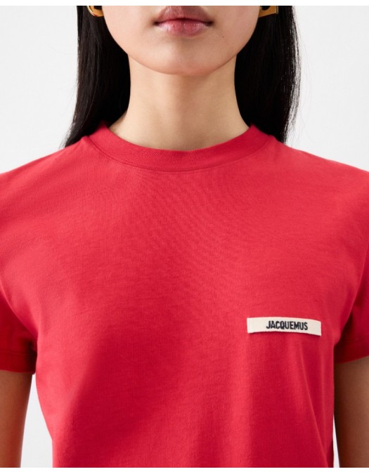 TRICOU JACQUEMUS, The Gros Grain short-sleeve,Red - TSW00550AJ00029471