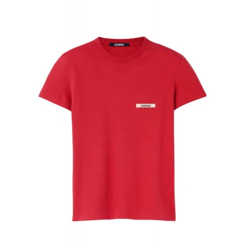 TRICOU JACQUEMUS, The Gros Grain short-sleeve,Red