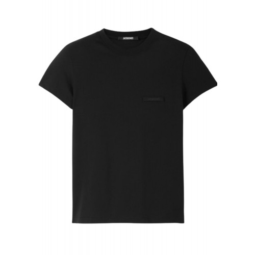 TRICOU JACQUEMUS,The Gros Grain short-sleeve, Black TRICOU JACQUEMUS,The Gros Grain short-sleeve, Black