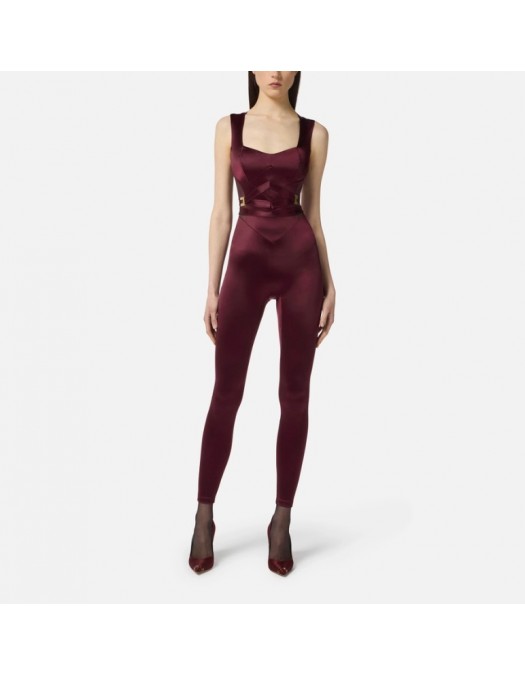 Salopeta ELISABETTA FRANCHI, Lycra jumpsuit with jewel logo - TU06157E2EA4 Salopeta ELISABETTA FRANCHI, Lycra jumpsuit with jewel logo - TU06157E2EA4