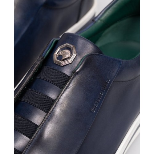 Sneakers STEFANO RICCI, Blue leather sneakers with logo Sneakers STEFANO RICCI, Blue leather sneakers with logo