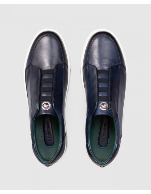 Sneakers STEFANO RICCI, Blue leather sneakers with logo - UO23G5267VANB049 Sneakers STEFANO RICCI, Blue leather sneakers with logo - UO23G5267VANB049