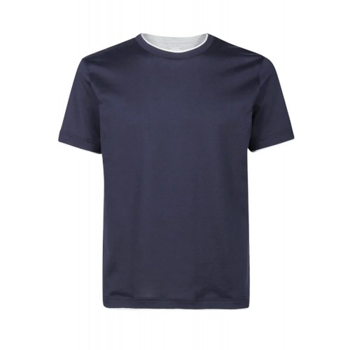 Tricou ELEVENTY, BLUE T-shirt with a round neckline