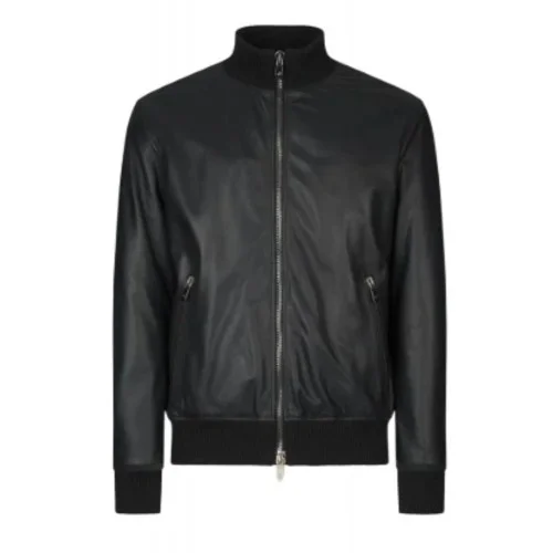 Geaca PAL ZILERI, Bomber Stand up Collar, Black