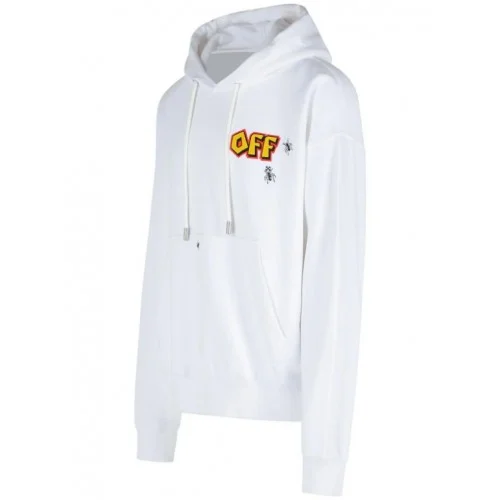 Hanorac OFF WHITE ,Logo Printed Drawstring Hoodie