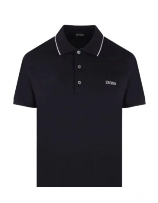 Tricou Zegna, Guler Polo, Negru - B746E7358A5K09