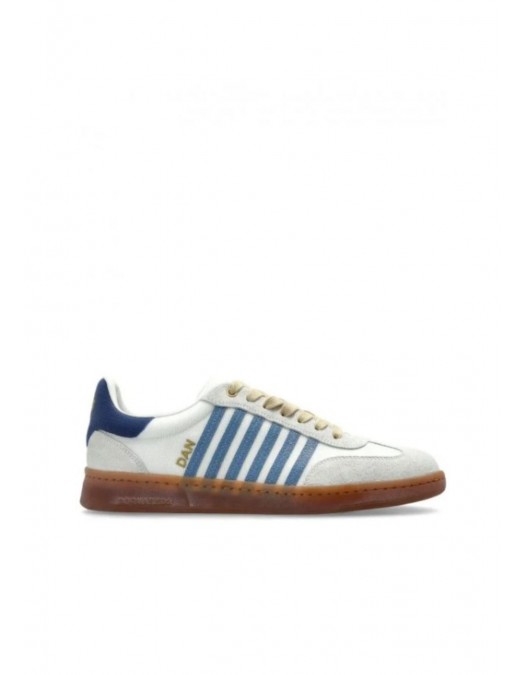 Sneakers DSQUARED2, Boxer Design, Blue Details, White - SNM042616808283M4082