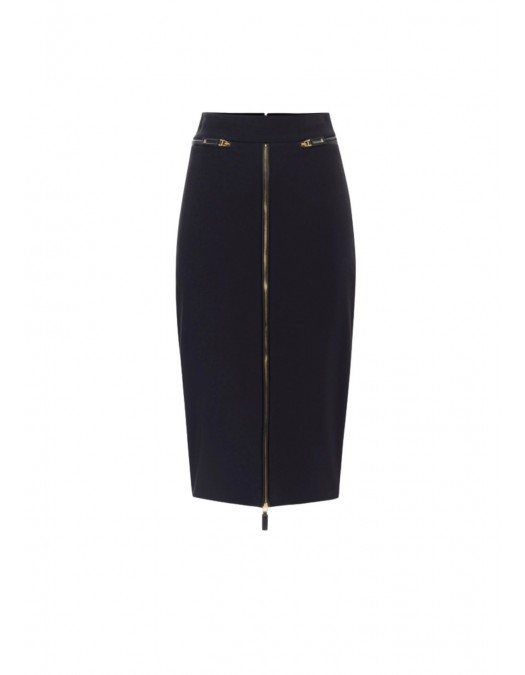 FUSTA ELISABETTA FRANCHI,Skirt in lightweight crêpe fabric with zip - GO13456E2110