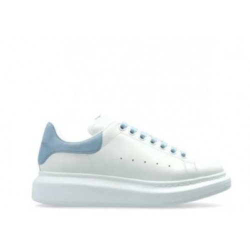 Sneakers ALEXANDER MCQUEEN, Oversize, New Tech Leather, Baby Blue Details, White Sneakers ALEXANDER MCQUEEN, Oversize, New Tech Leather, Baby Blue Details, White