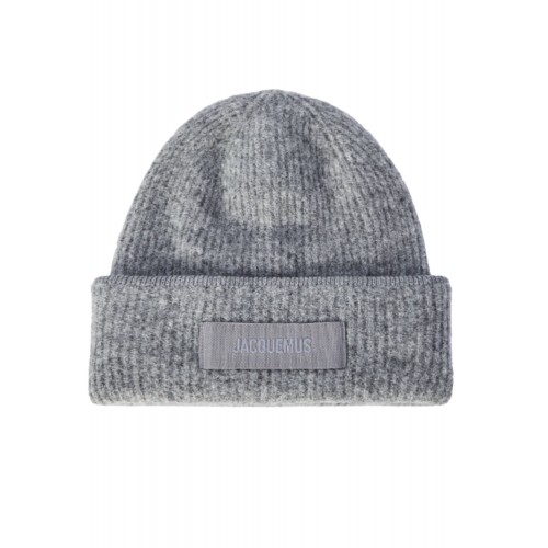 Caciula  JACQUEMUS,The Gros Grain beanie, Grey Caciula  JACQUEMUS,The Gros Grain beanie, Grey