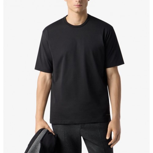 TRICOU CORNELIANI,Black oversized cotton jersey t-shirt TRICOU CORNELIANI,Black oversized cotton jersey t-shirt