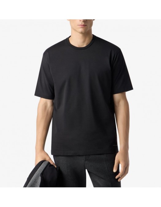 TRICOU CORNELIANI,Black oversized cotton jersey t-shirt - 26G5752625005020 TRICOU CORNELIANI,Black oversized cotton jersey t-shirt - 26G5752625005020